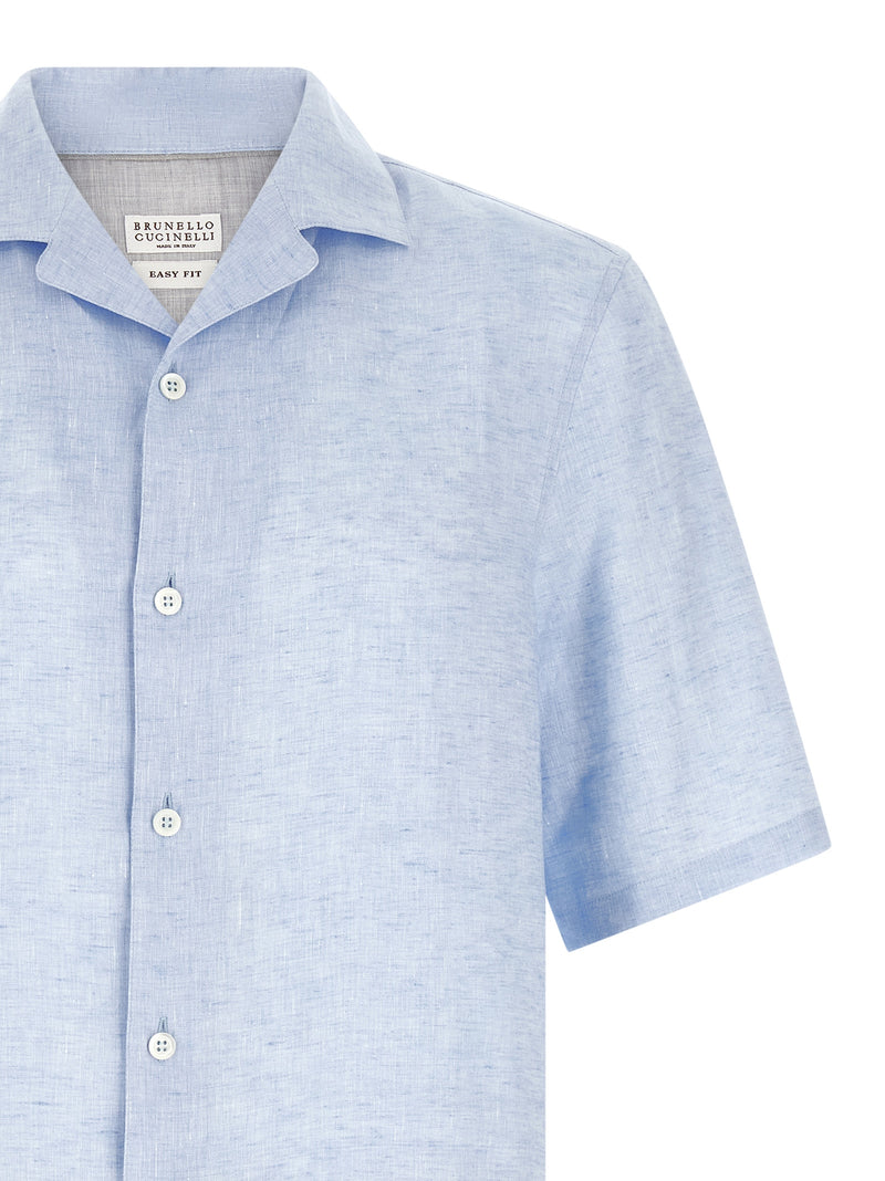 Brunello Cucinelli Blue Linen Blouse - Italian Elegance