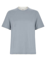 Brunello Cucinelli Blue Cotton T-Shirt - 3XL