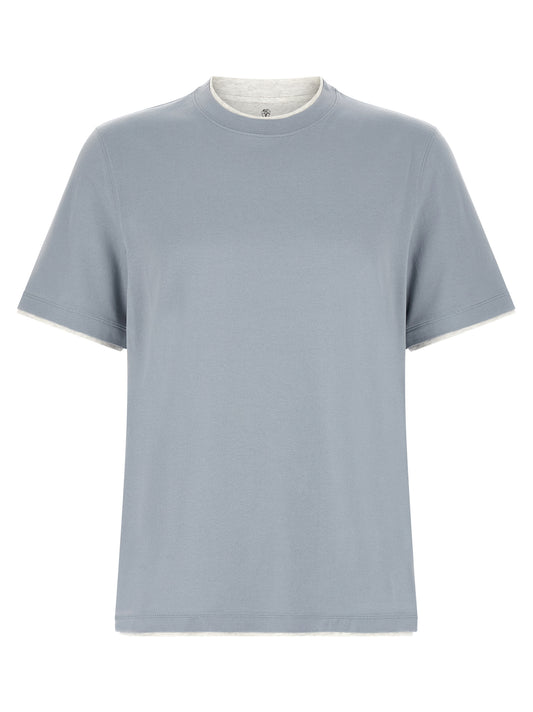 Brunello Cucinelli Blue Cotton T-Shirt - 3XL