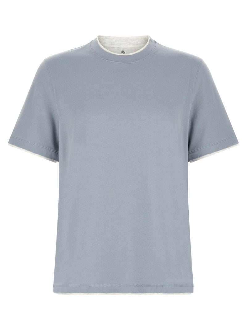 Brunello Cucinelli Blue Cotton T-Shirt - 3XL