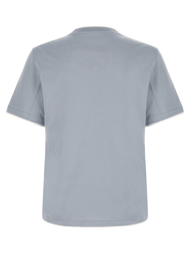 Brunello Cucinelli Blue Cotton T-Shirt - 3XL