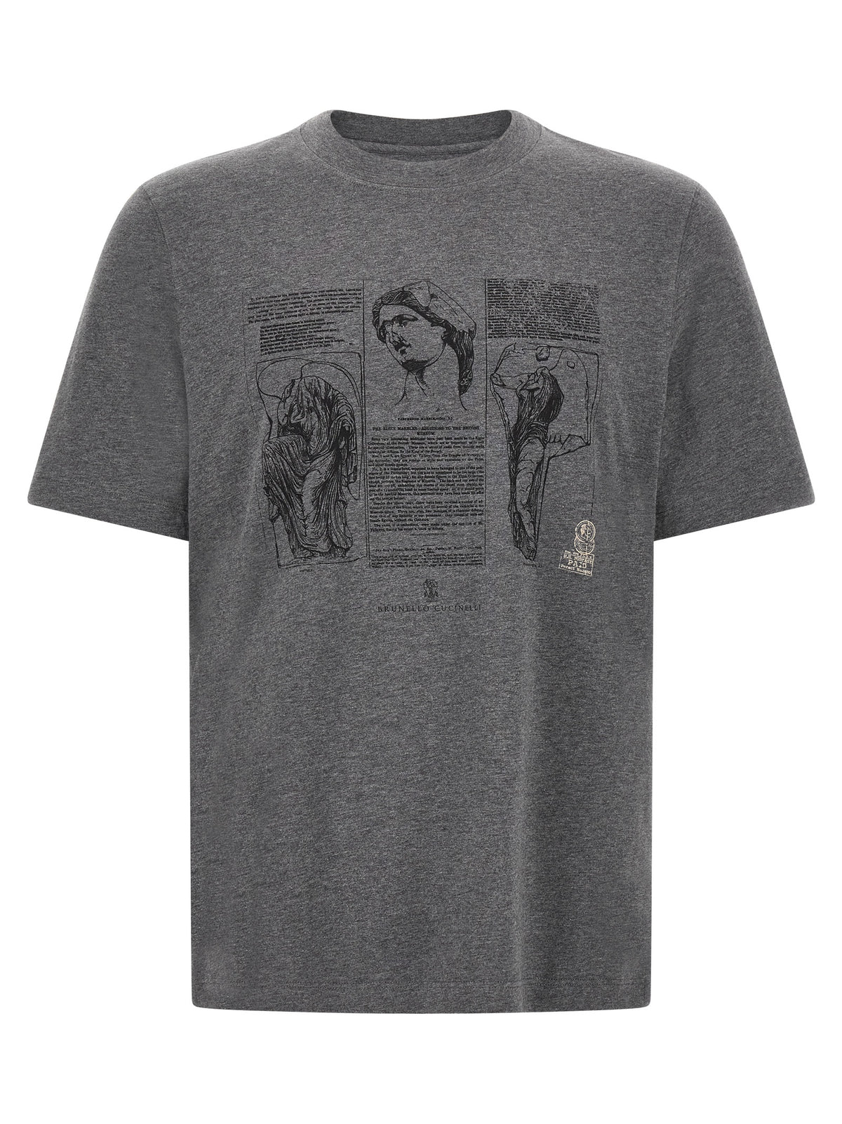 Brunello Cucinelli Gray Cotton T-Shirt for Men