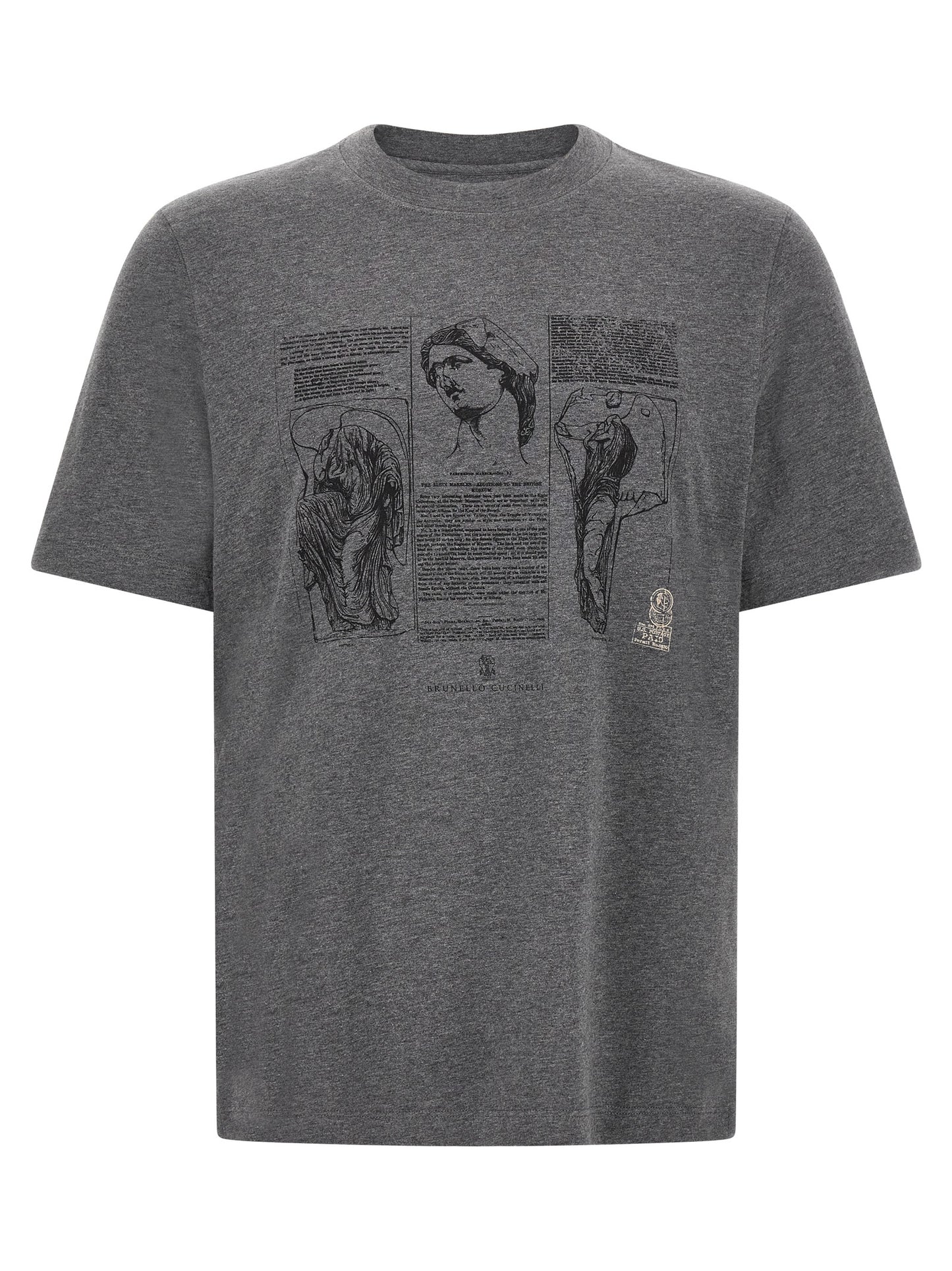 Brunello Cucinelli Gray Cotton T-Shirt