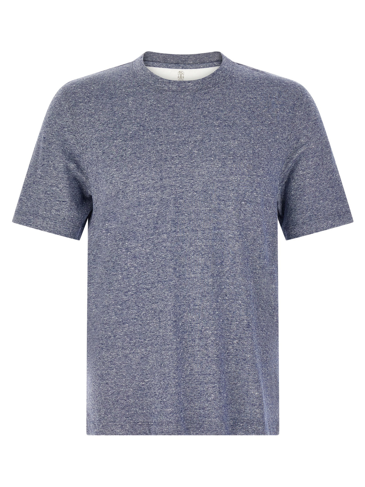 Brunello Cucinelli Blue Linen T-Shirt for Men