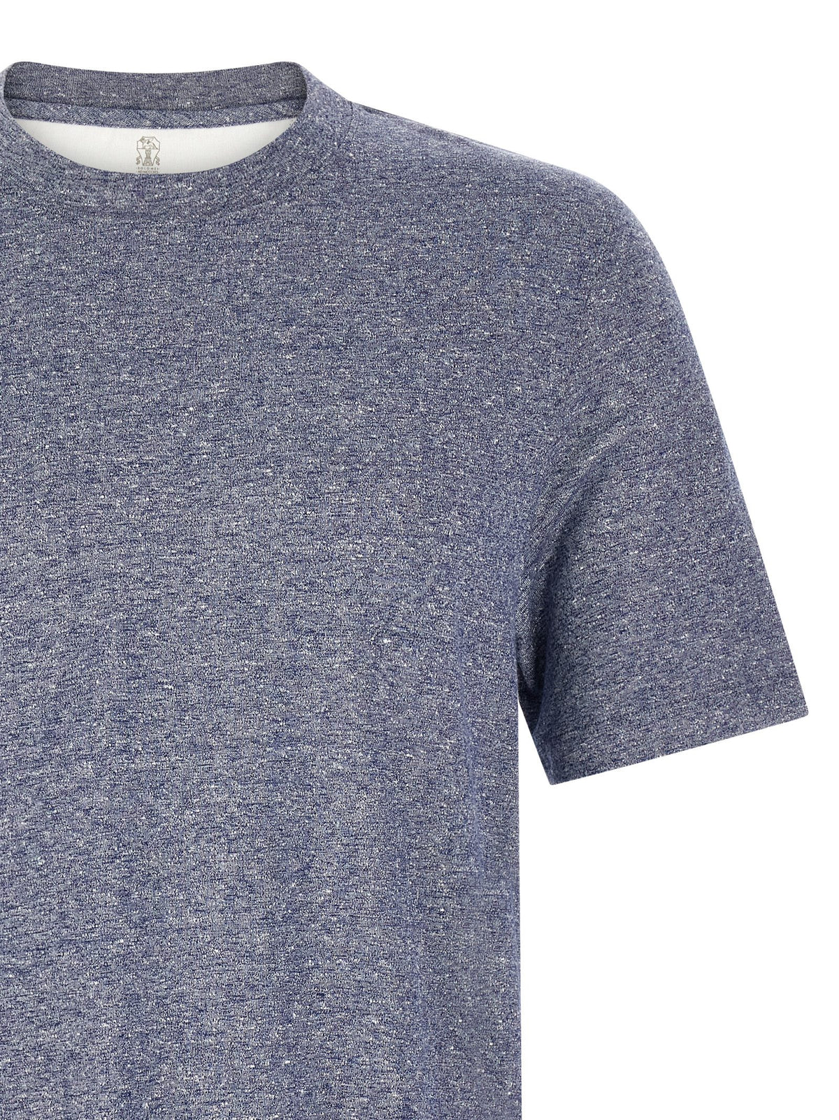 Brunello Cucinelli Blue Linen T-Shirt for Men