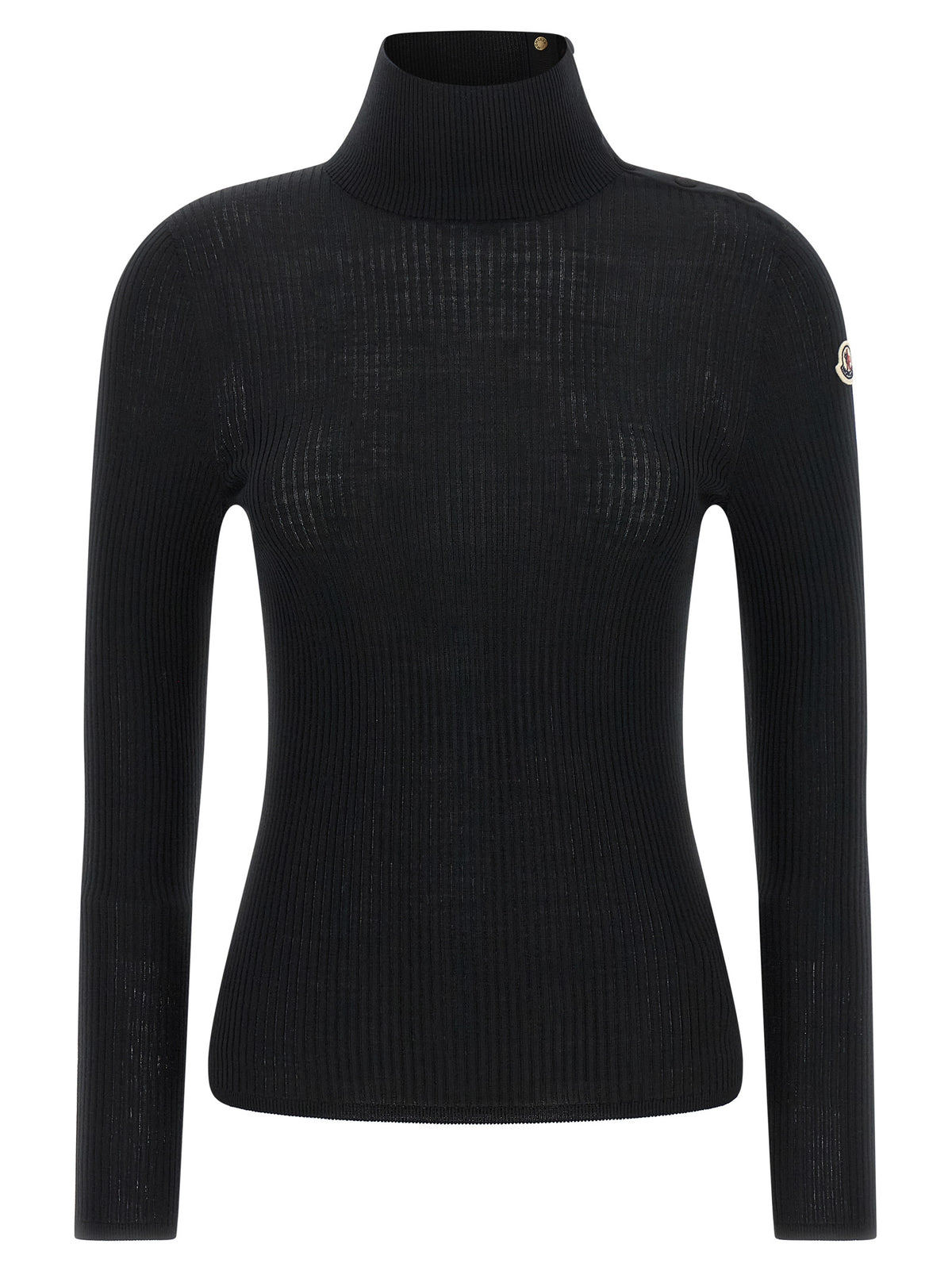 Moncler Black Virgin Wool Cardigan for Women