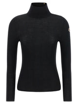Moncler Black Virgin Wool Cardigan for Women