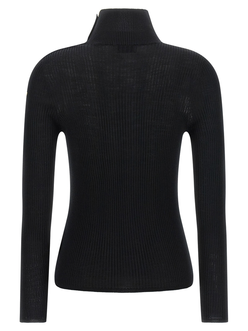Moncler Black Virgin Wool Cardigan for Women