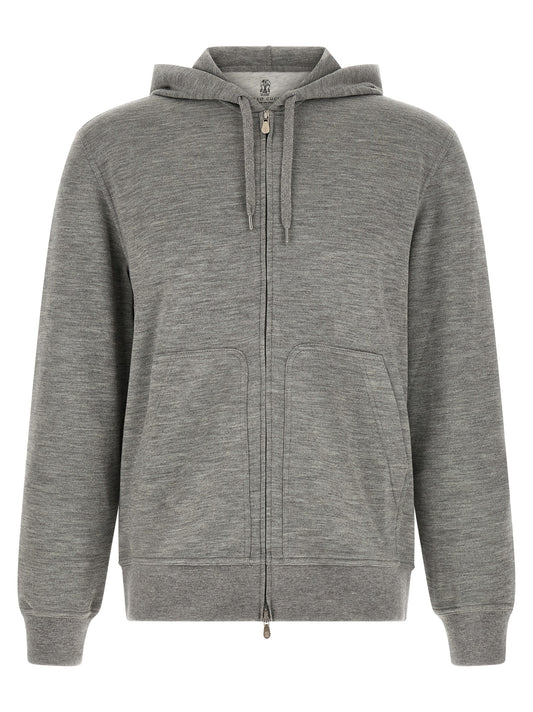 Brunello Cucinelli Gray Cashmere Sweatshirt for Men