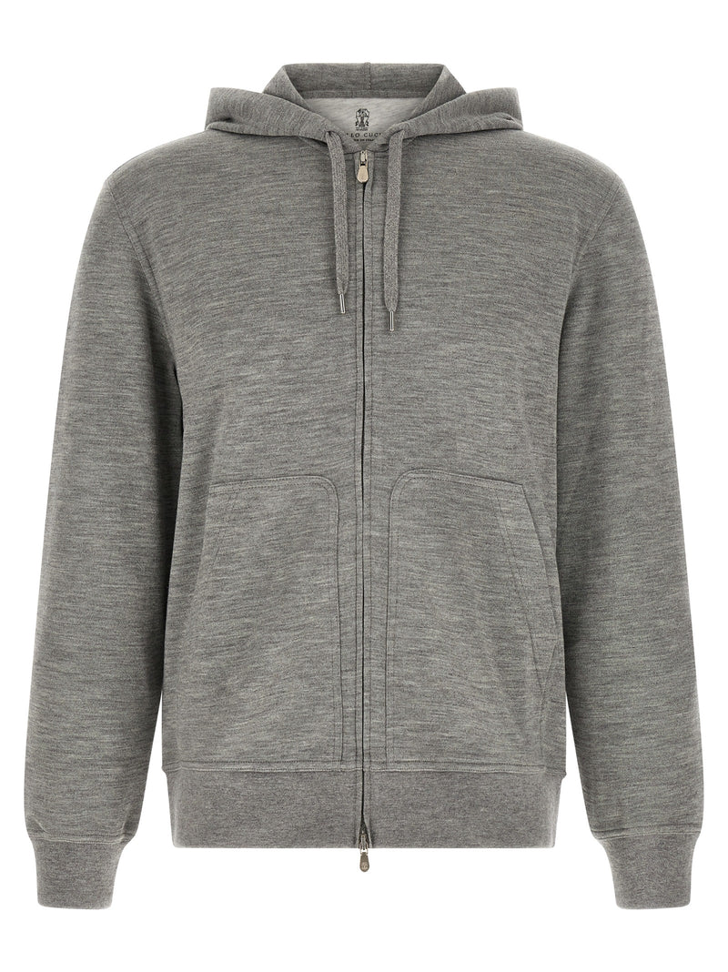 Brunello Cucinelli Gray Cashmere Sweatshirt for Men