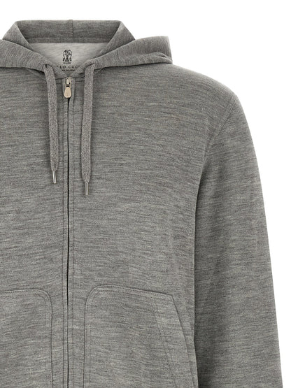 Brunello Cucinelli Gray Cashmere Sweatshirt