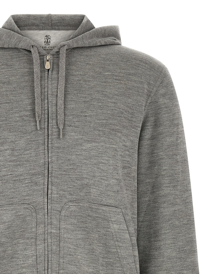 Brunello Cucinelli Gray Cashmere Sweatshirt for Men
