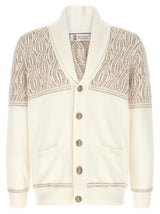 Brunello Cucinelli Beige Cotton Cardigan for Men
