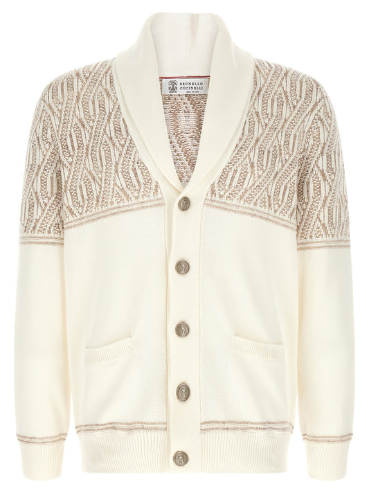 Brunello Cucinelli Beige Cotton Cardigan for Men