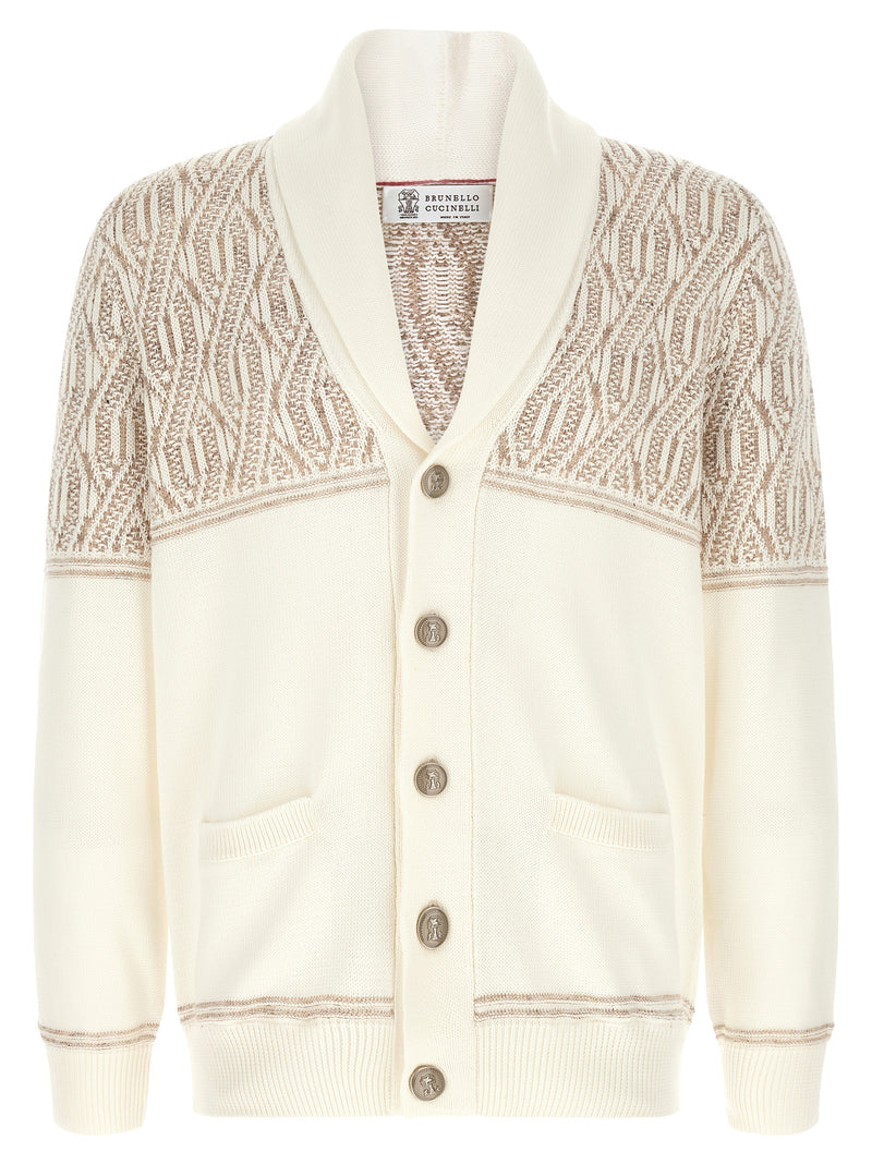 Brunello Cucinelli Beige Cotton Cardigan for Men