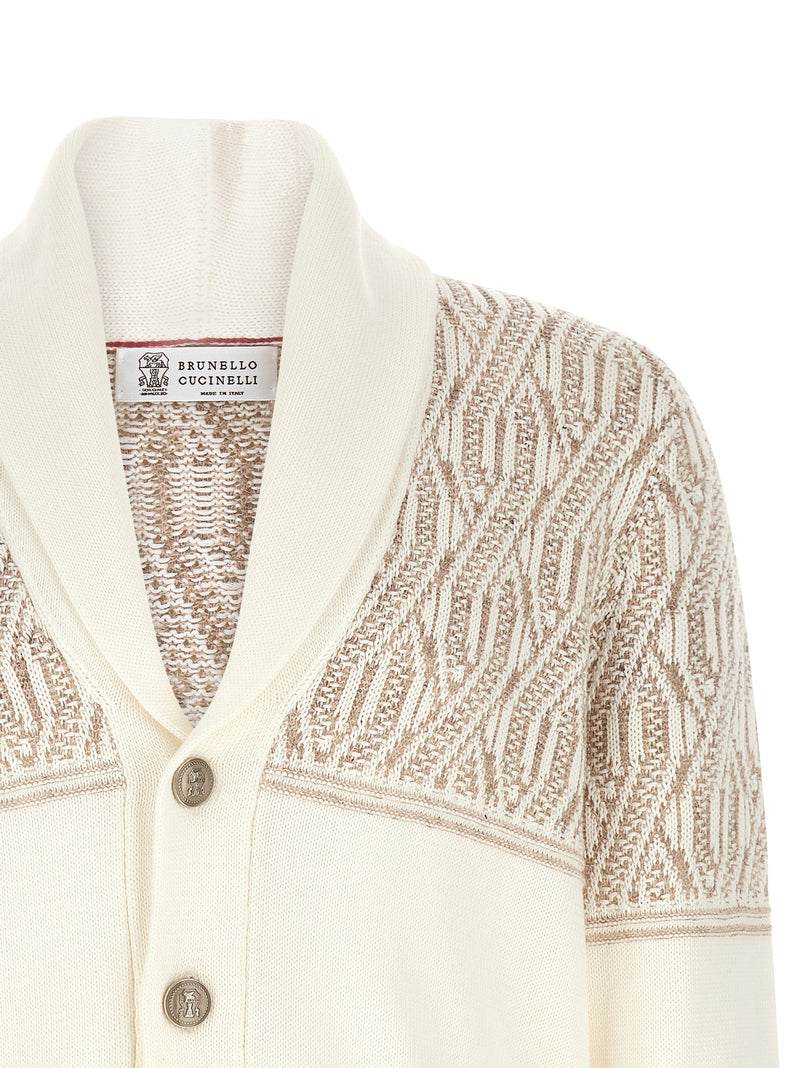 Brunello Cucinelli Beige Cotton Cardigan for Men