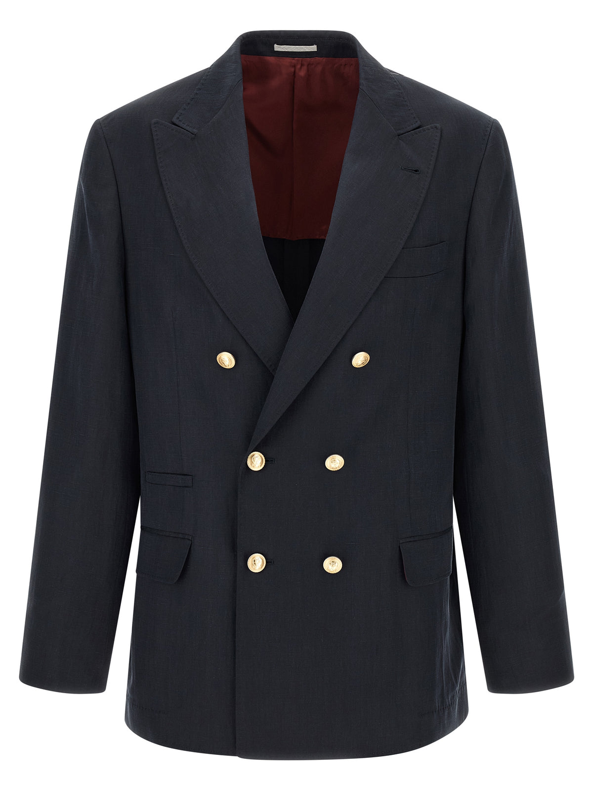 Brunello Cucinelli Blue Silk Blazer for Men