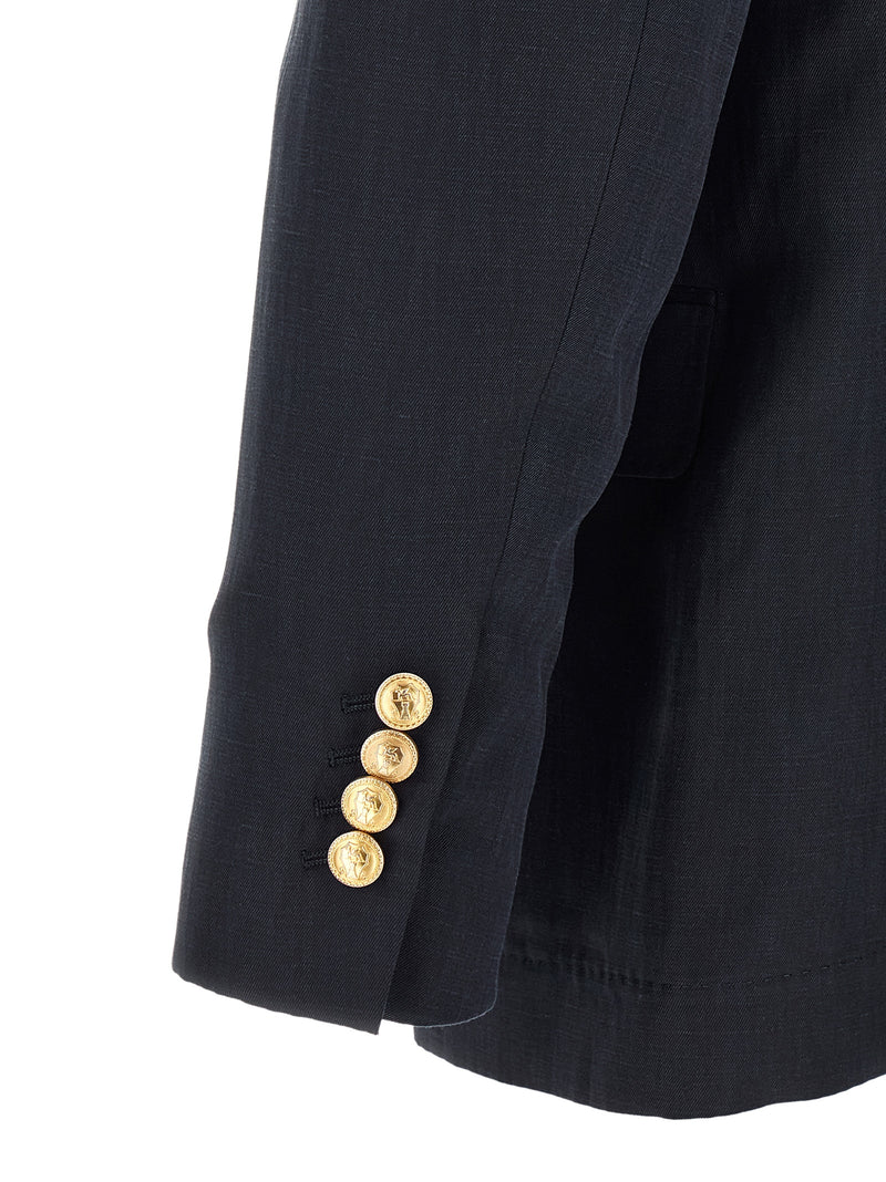 Brunello Cucinelli Blue Silk Blazer for Men