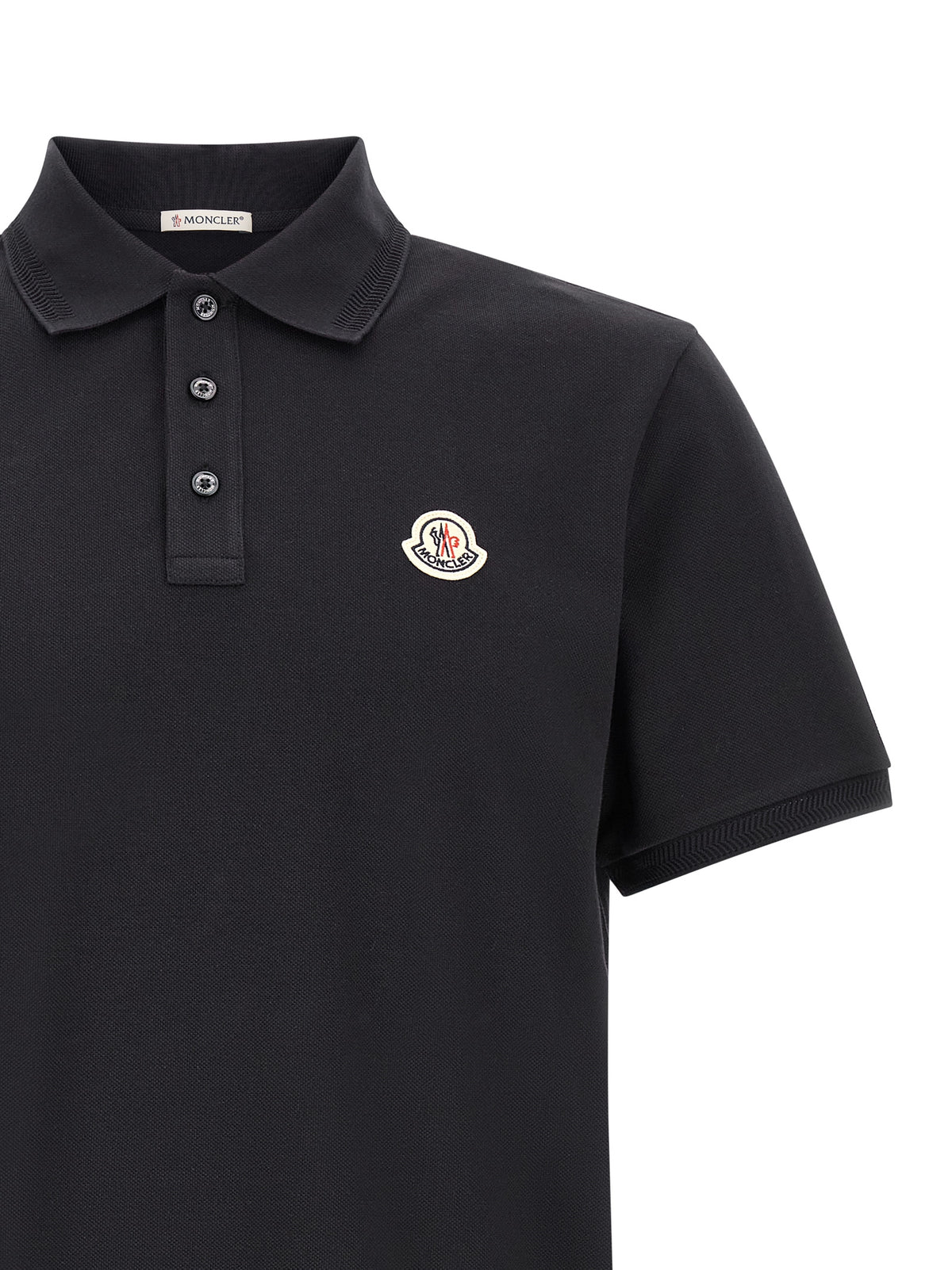 Moncler Blue Cotton Polo Shirt for Men