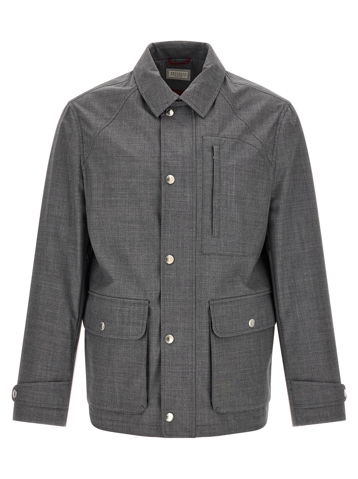 Brunello Cucinelli Gray Virgin Wool Full-Length Jacket
