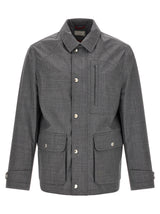 Brunello Cucinelli Gray Virgin Wool Full-Length Jacket