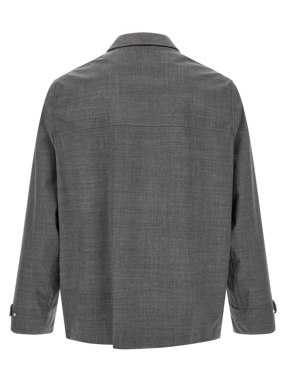 Brunello Cucinelli Gray Virgin Wool Full-Length Jacket