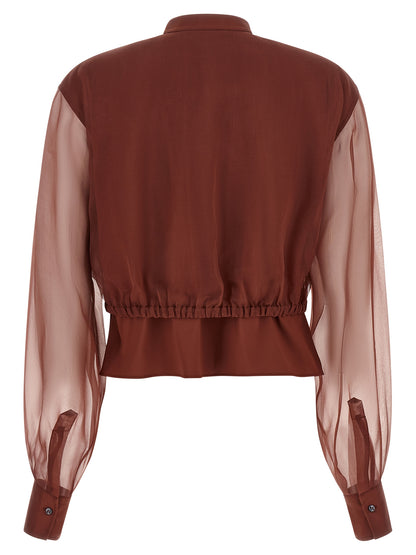 Brunello Cucinelli Brown Cotton Blouse