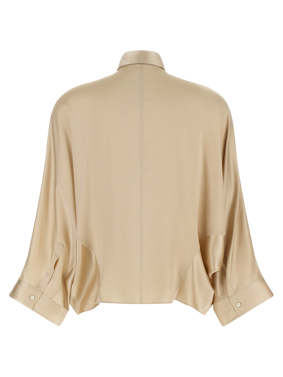 Brunello Cucinelli Beige Silk Blouse - Elegant Oversized Design