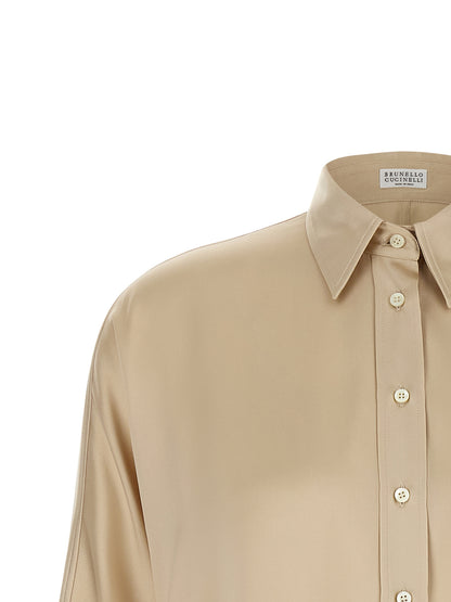 Brunello Cucinelli Beige Silk Blouse