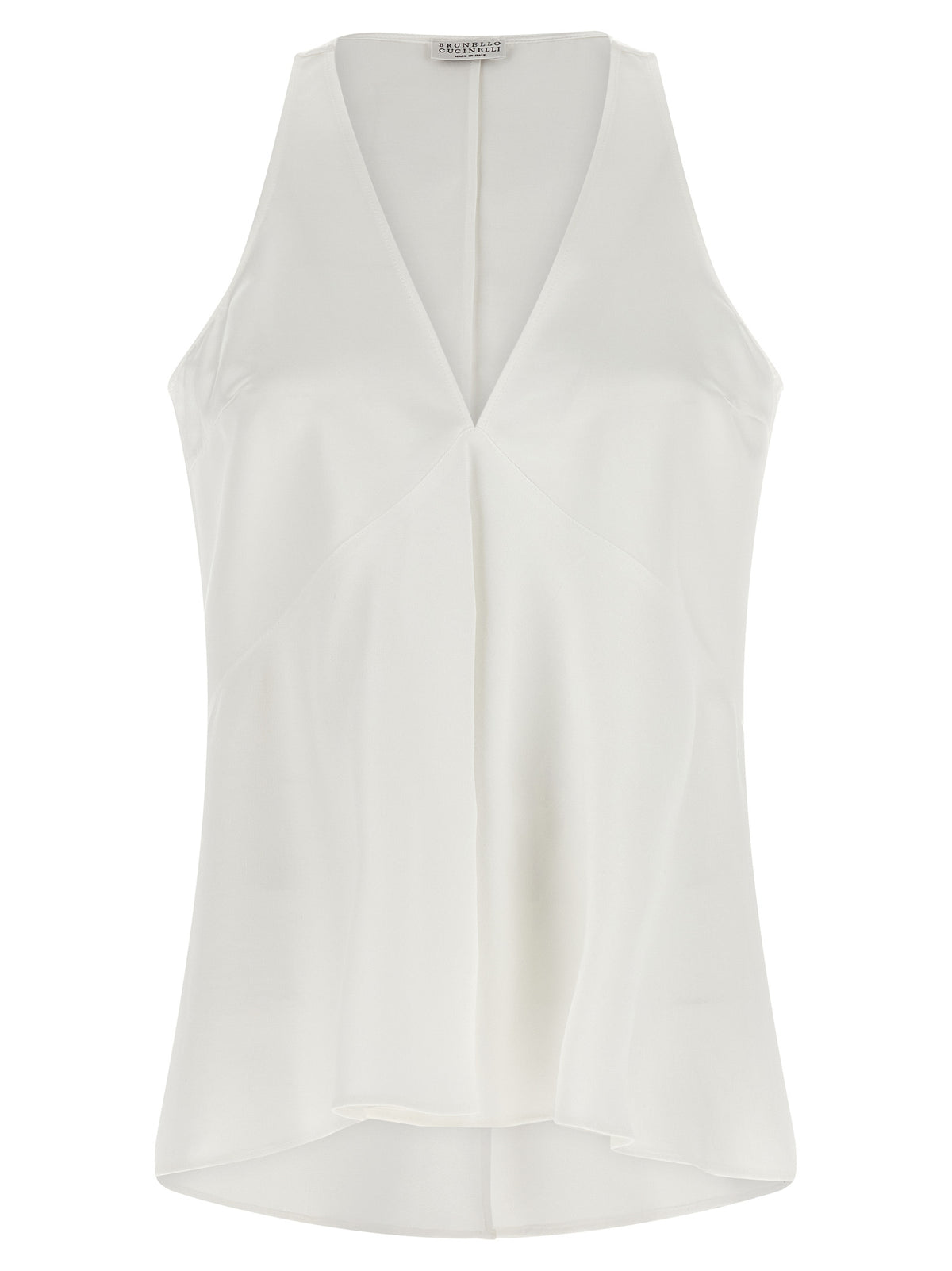 Brunello Cucinelli White Cotton Shirt - Elegant Sleeveless Design