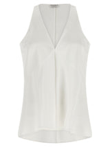 Brunello Cucinelli White Cotton Shirt - Elegant Sleeveless Design