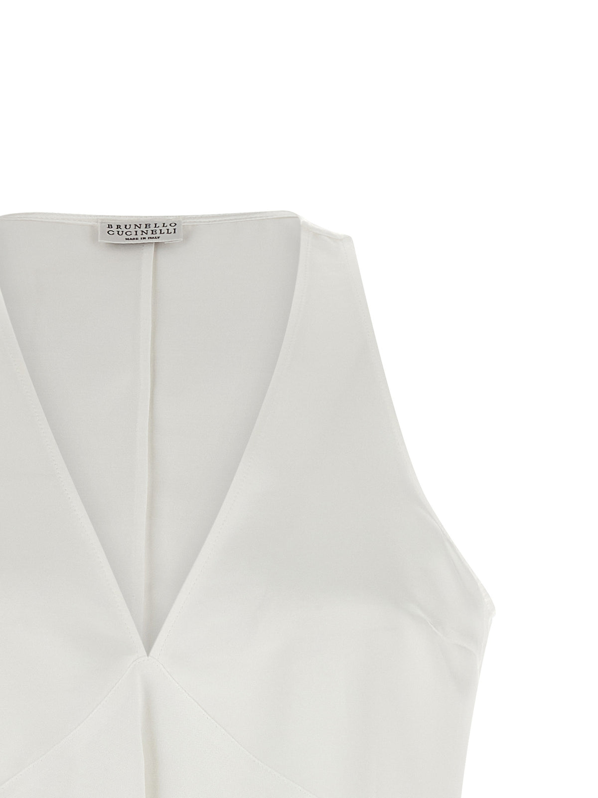Brunello Cucinelli White Cotton Shirt - Elegant Sleeveless Design