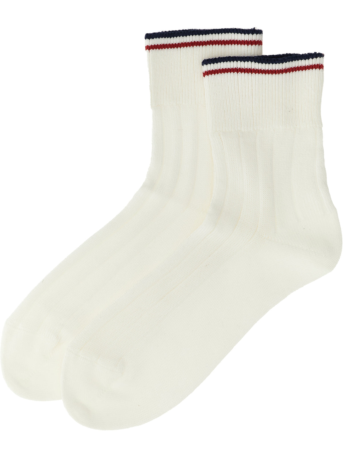 Brunello Cucinelli White Cotton Socks with Stripes