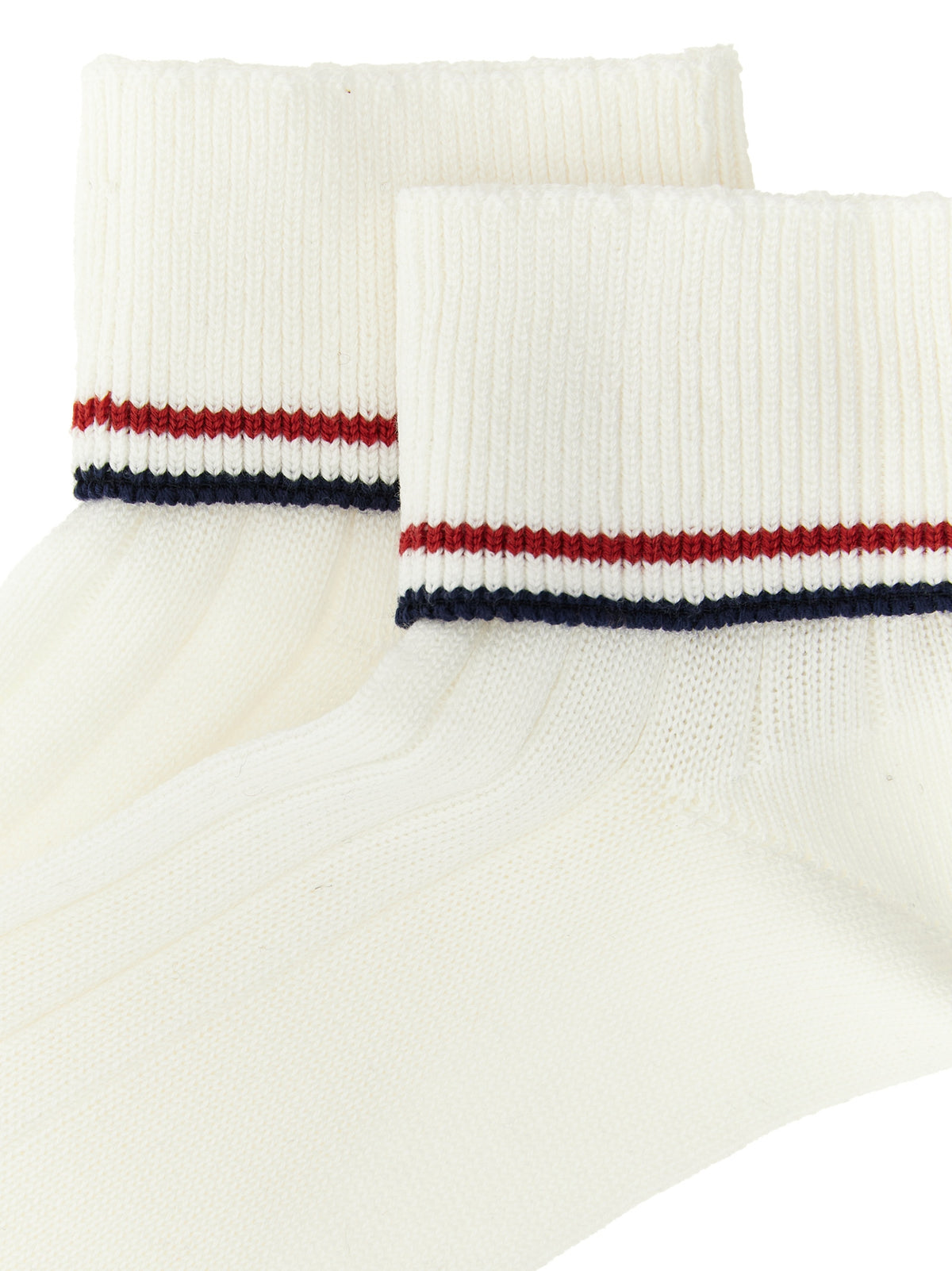 Brunello Cucinelli White Cotton Socks with Stripes