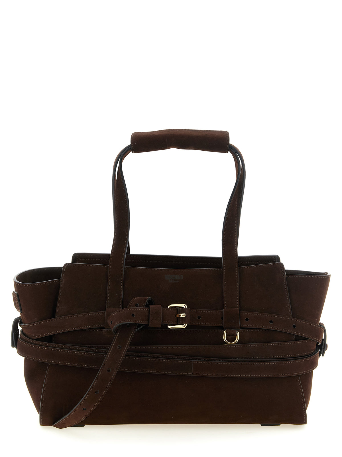 Moschino Brown Calfskin Handbag - Tie Me Collection