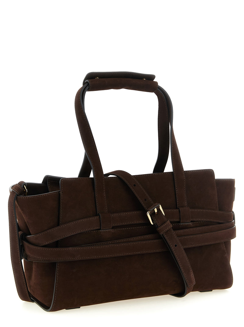 Moschino Brown Calfskin Handbag - Tie Me Collection
