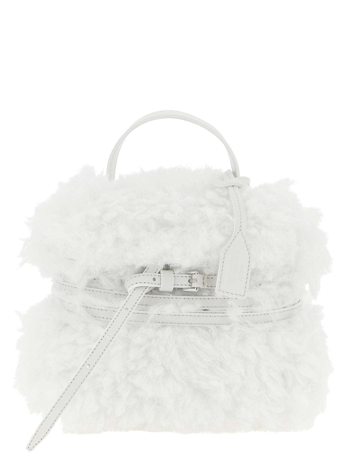 Moschino Tie Me White Leather Handbag