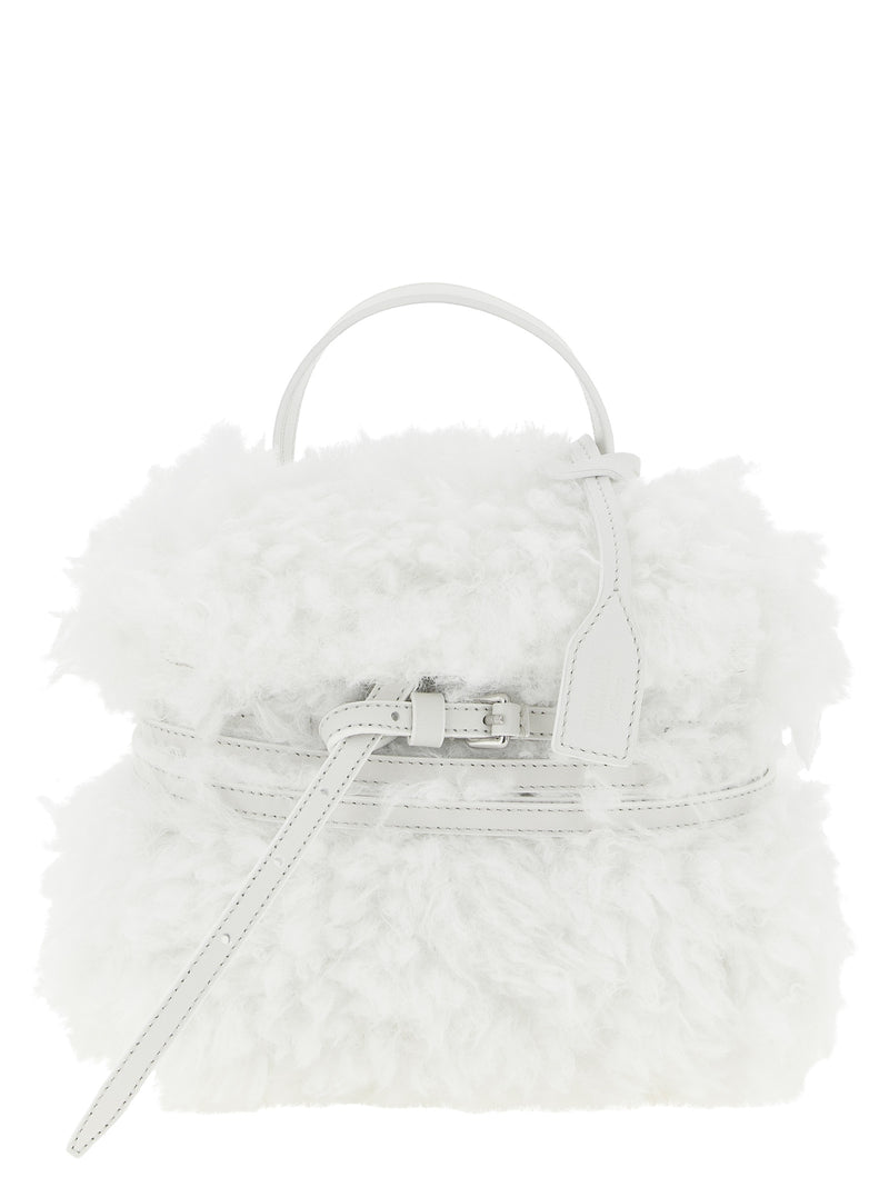 Moschino Tie Me White Leather Handbag