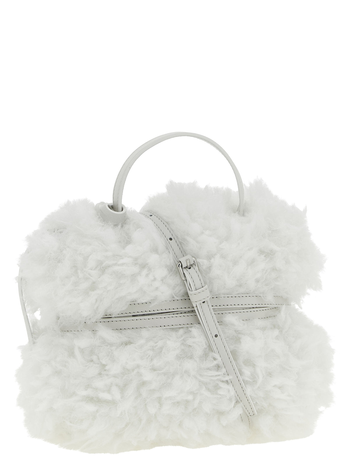 Moschino Tie Me White Leather Handbag