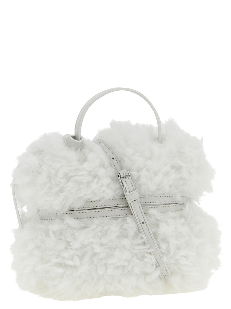 Moschino Tie Me White Leather Handbag