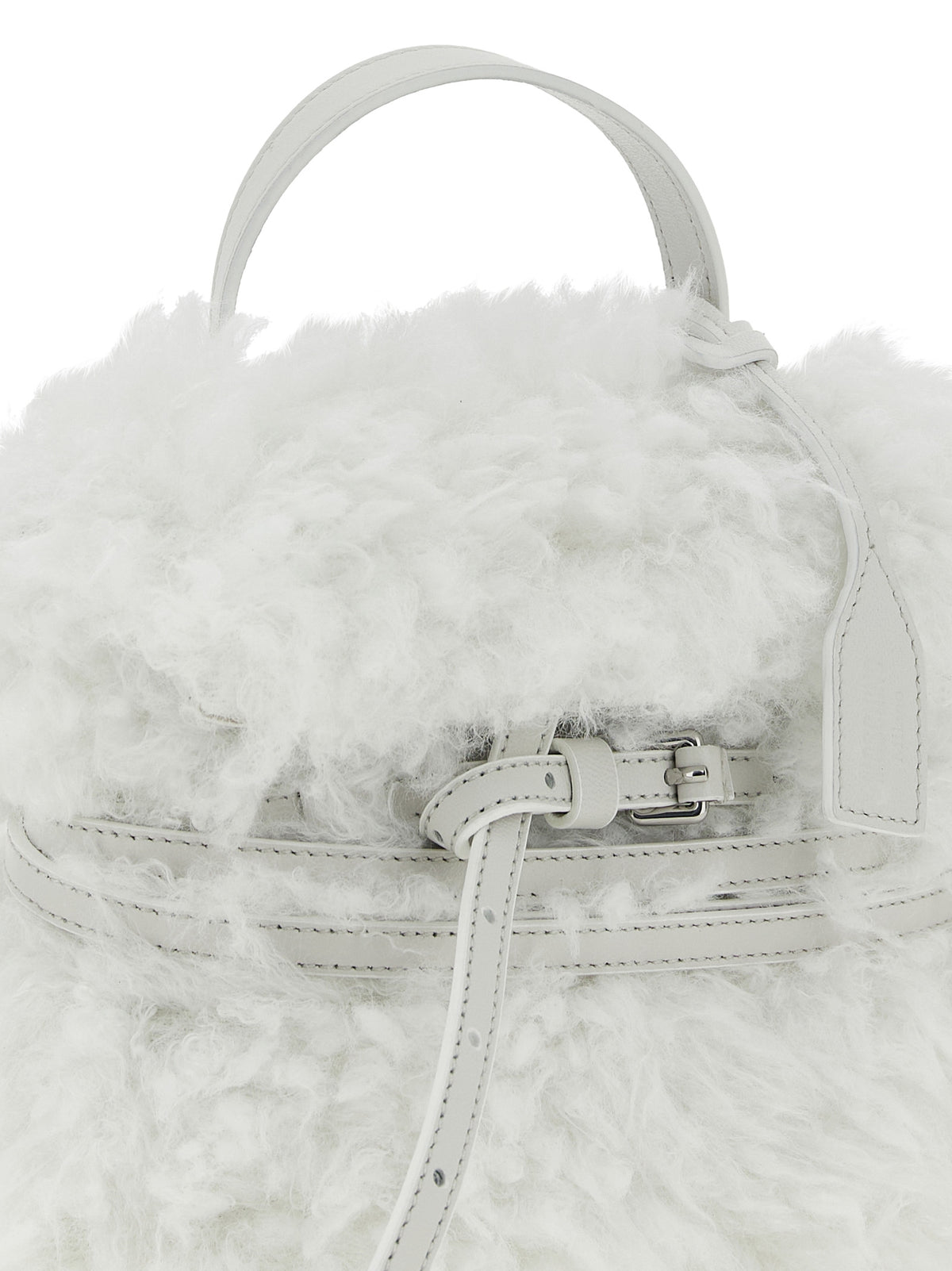 Moschino Tie Me White Leather Handbag