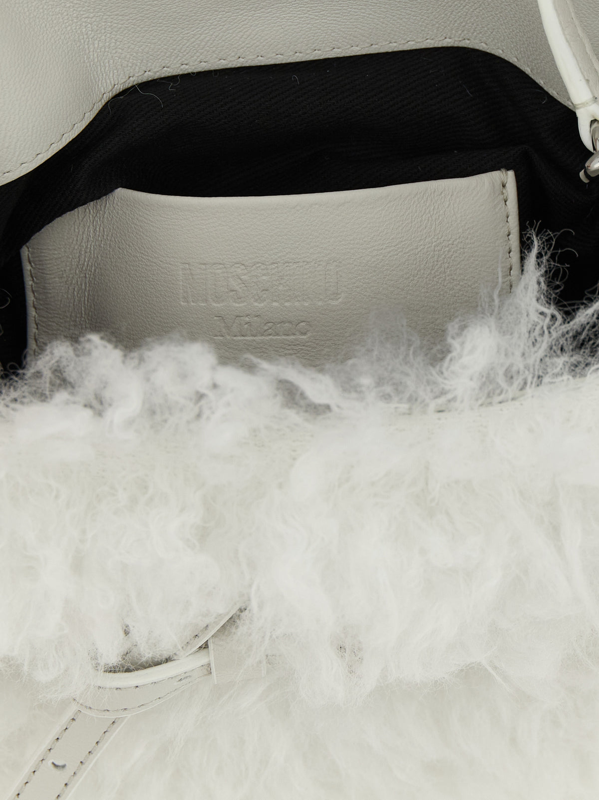 Moschino Tie Me White Leather Handbag