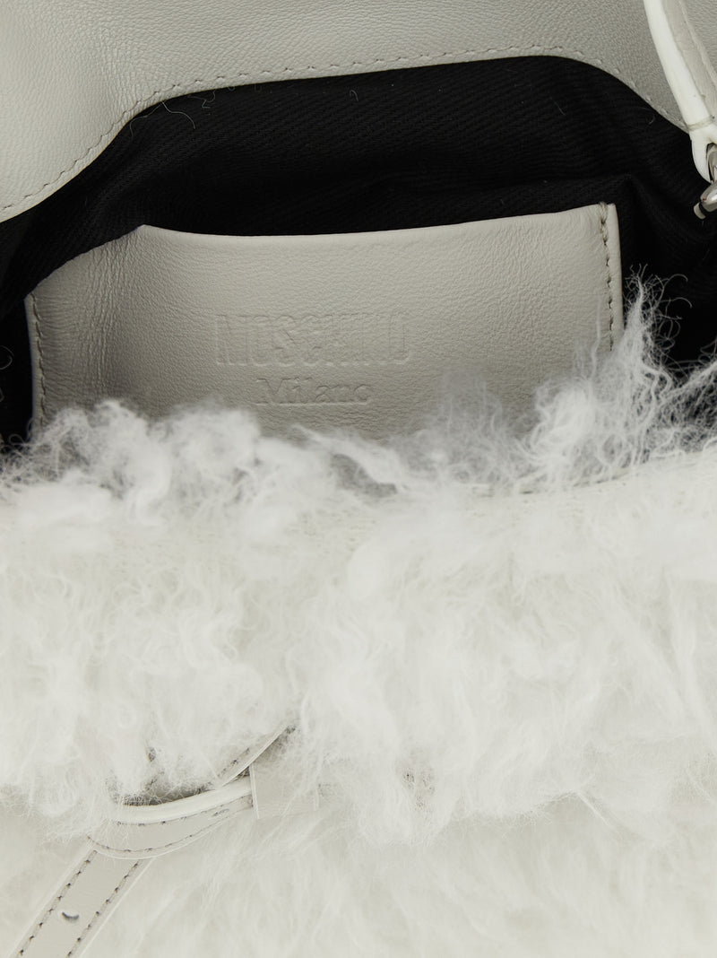 Moschino Tie Me White Leather Handbag