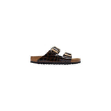 Birkenstock Arizona Black Leather Flat Sandals for Women
