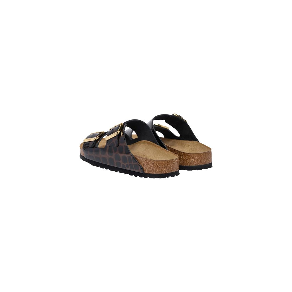 Birkenstock Arizona Black Leather Flat Sandals for Women