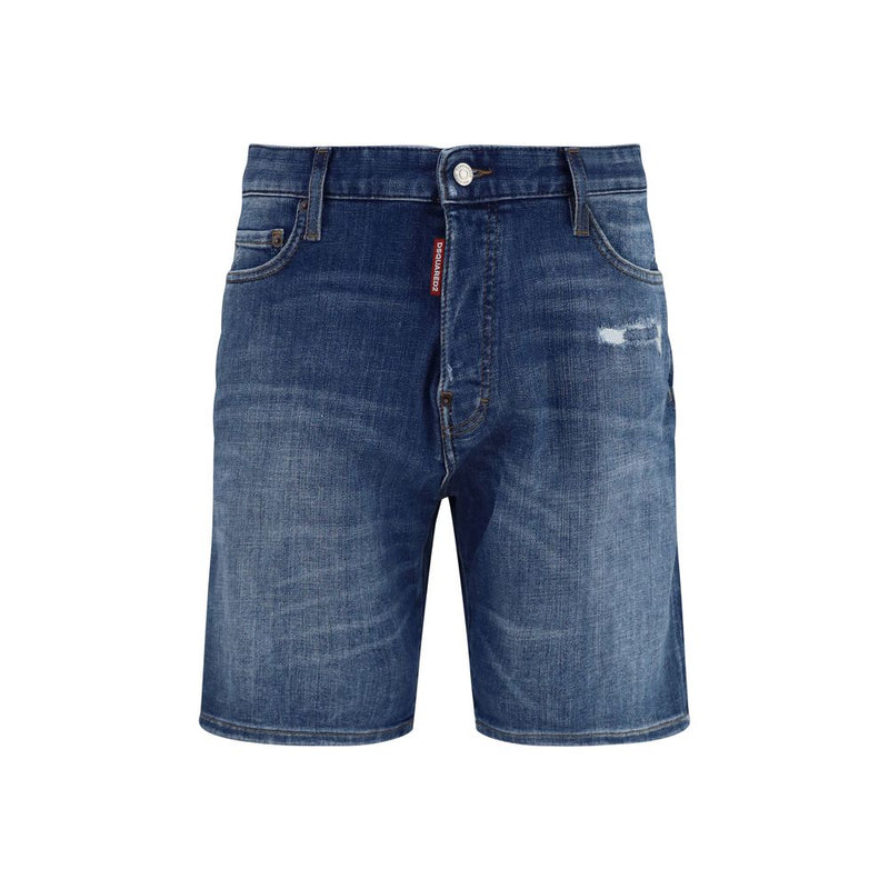 Dsquared² Blue Cotton Bermuda Shorts for Men