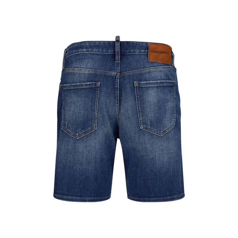 Dsquared² Blue Cotton Bermuda Shorts for Men