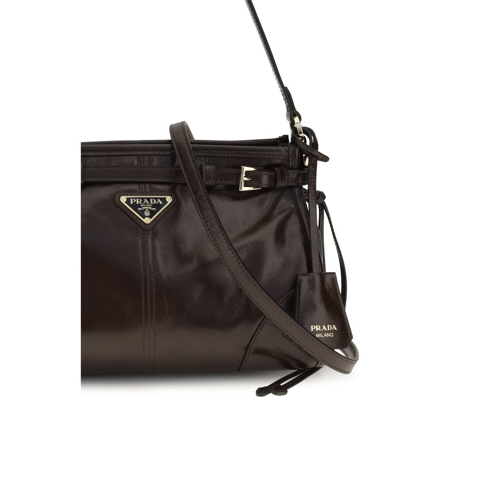 Prada Brown Calf Leather Bos Taurus Handbag - Mini Bonnie