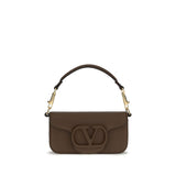 Valentino Garavani Brown Calf Leather Bos Taurus Shoulder Bag