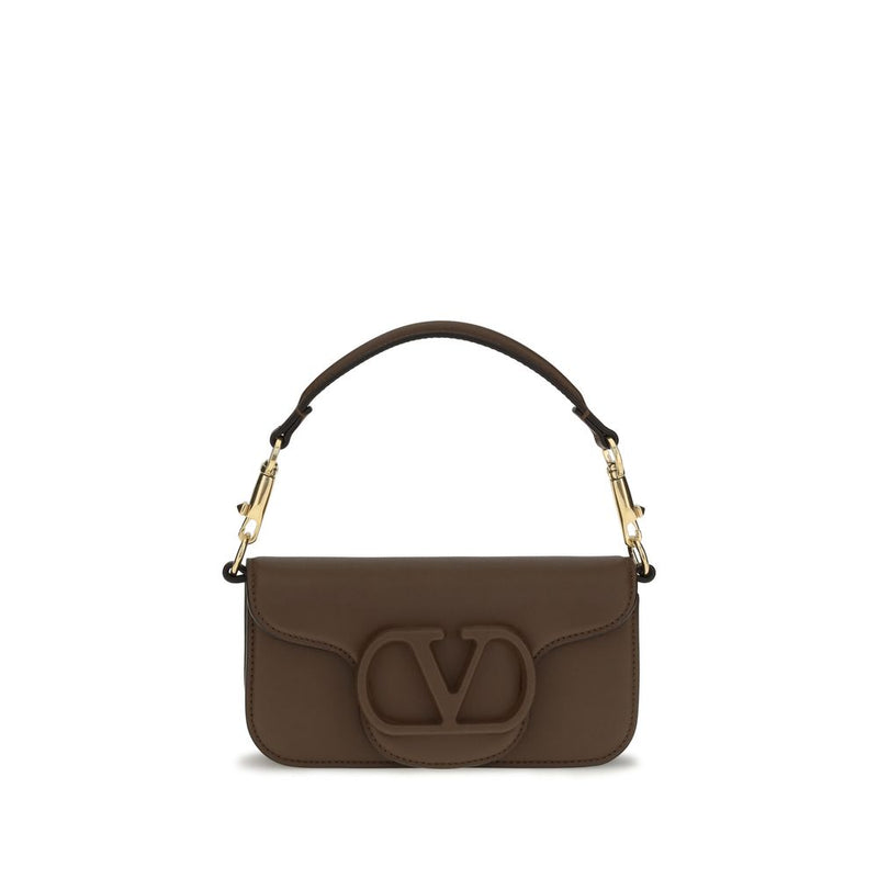 Valentino Garavani Mini Locò Brown Calf Leather Shoulder Bag
